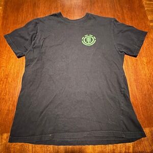 Element Skateboards Graphic T-Shirt Black Mandala Back Logo Tee Size Medium